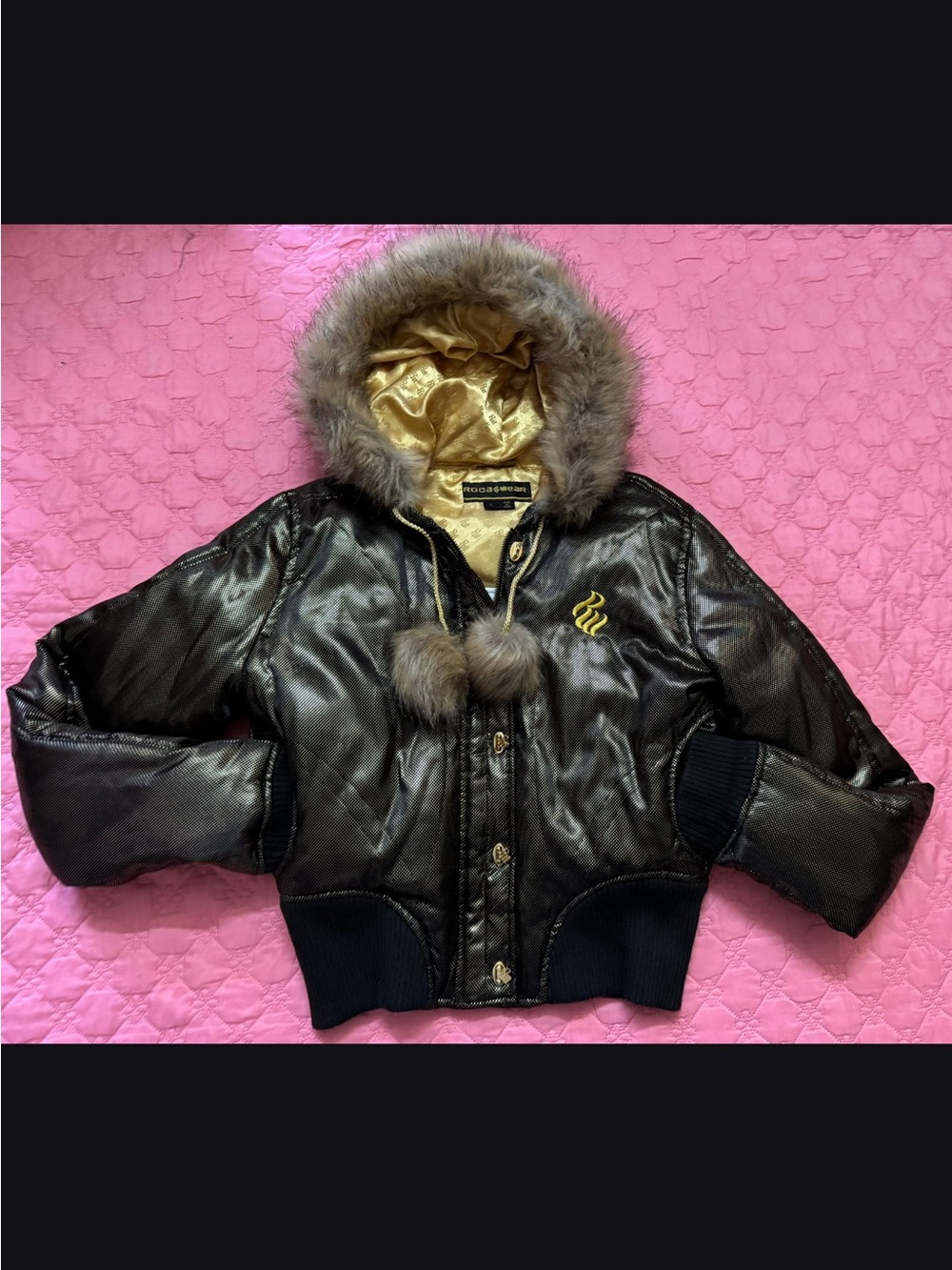 Rocawear Bomber Puffer Jacket | Women’s Size L Crop
